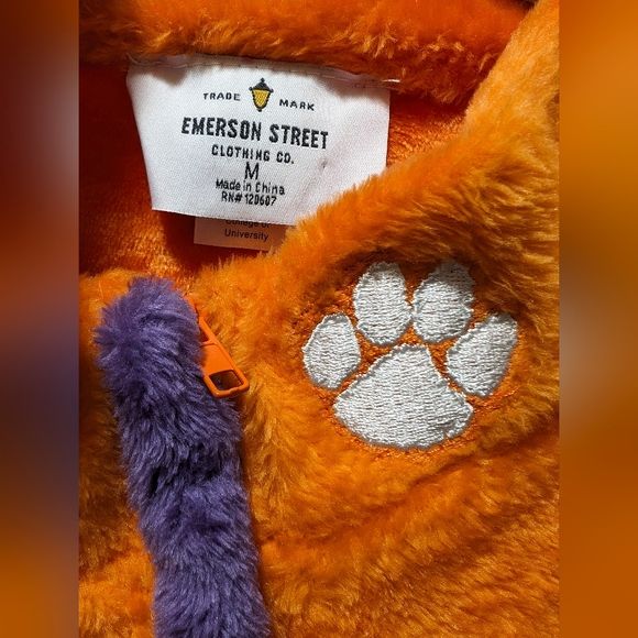 Clemson Tigers Emerson Street Clothing Co Plush Vest Orange and Purple. Size Med - Picture 2 of 4